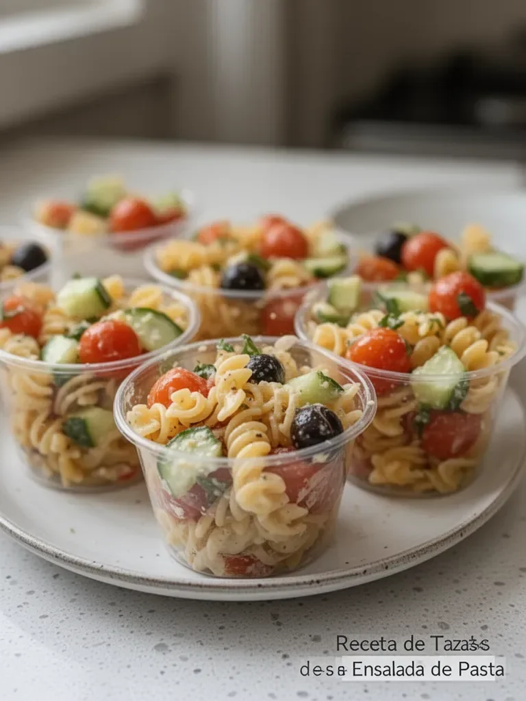 Receta de Tazas de Ensalada de Pasta
