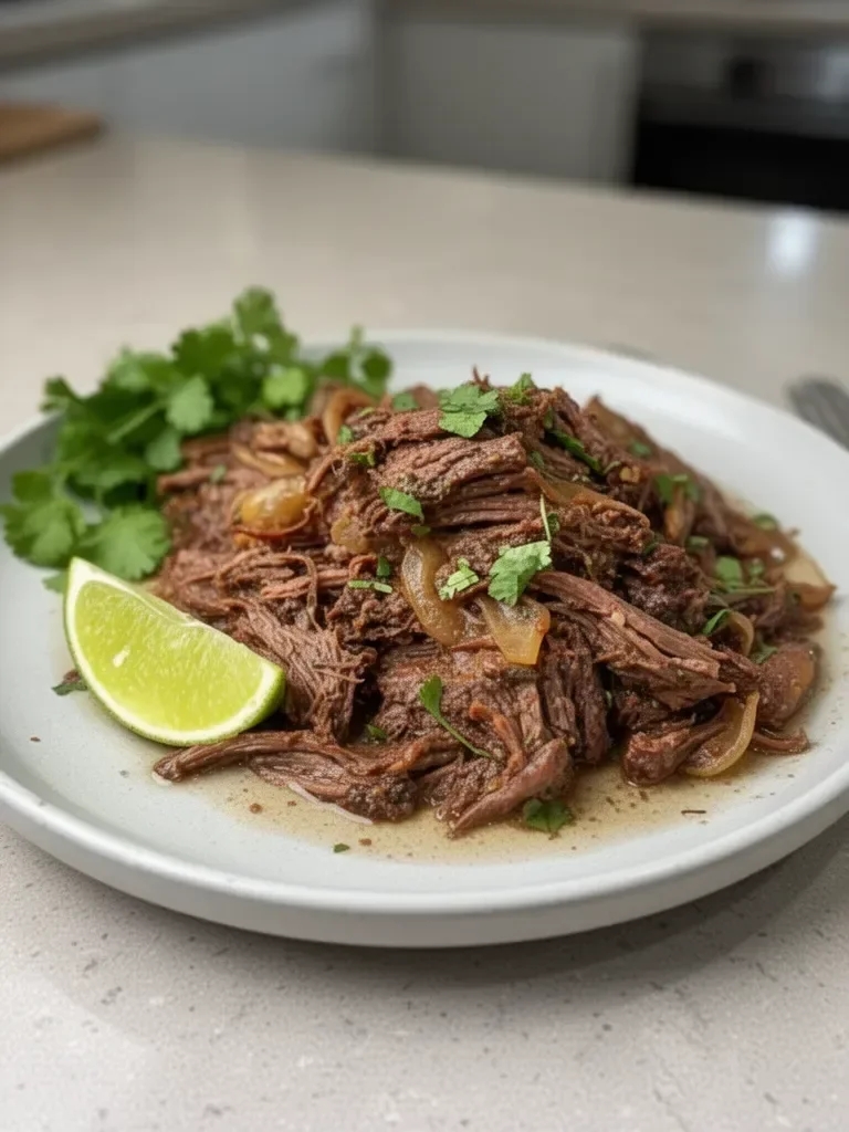 Rost beef de res mexicano en olla de cocción lenta