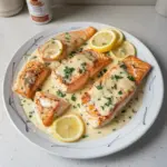 Salmón al Horno con Salsa de Crema de Mantequilla y Limón