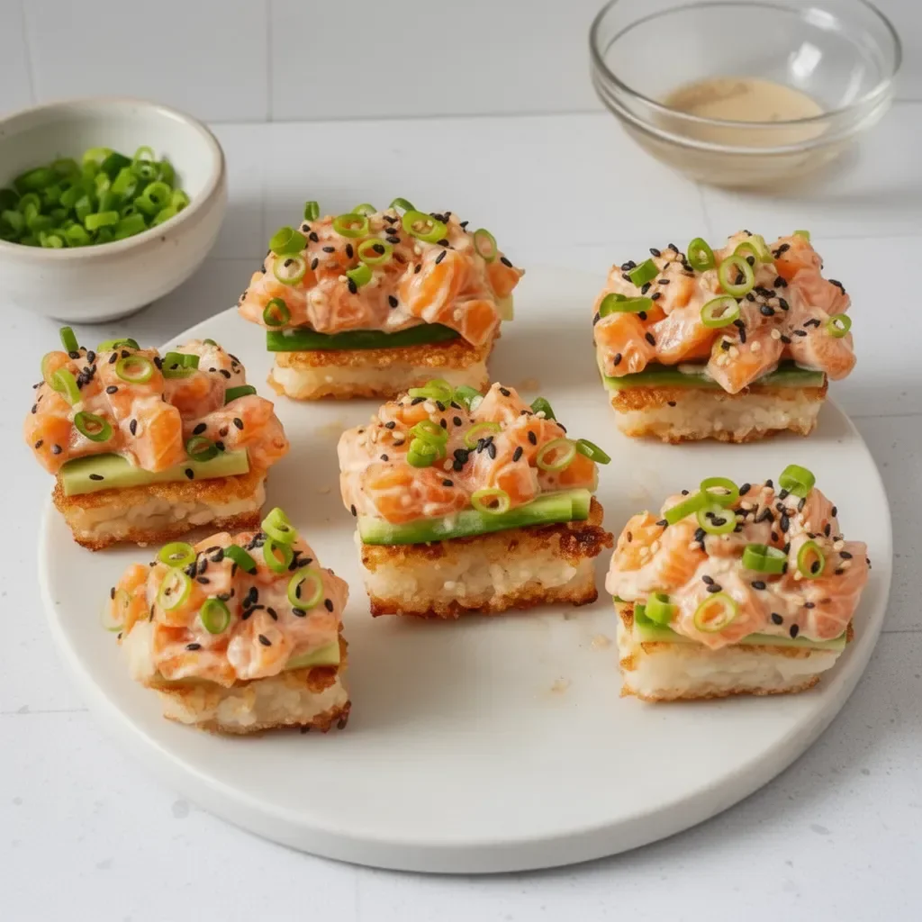 Plato de Salmón Crujiente dorado y apetitoso, presentado en una mesa.