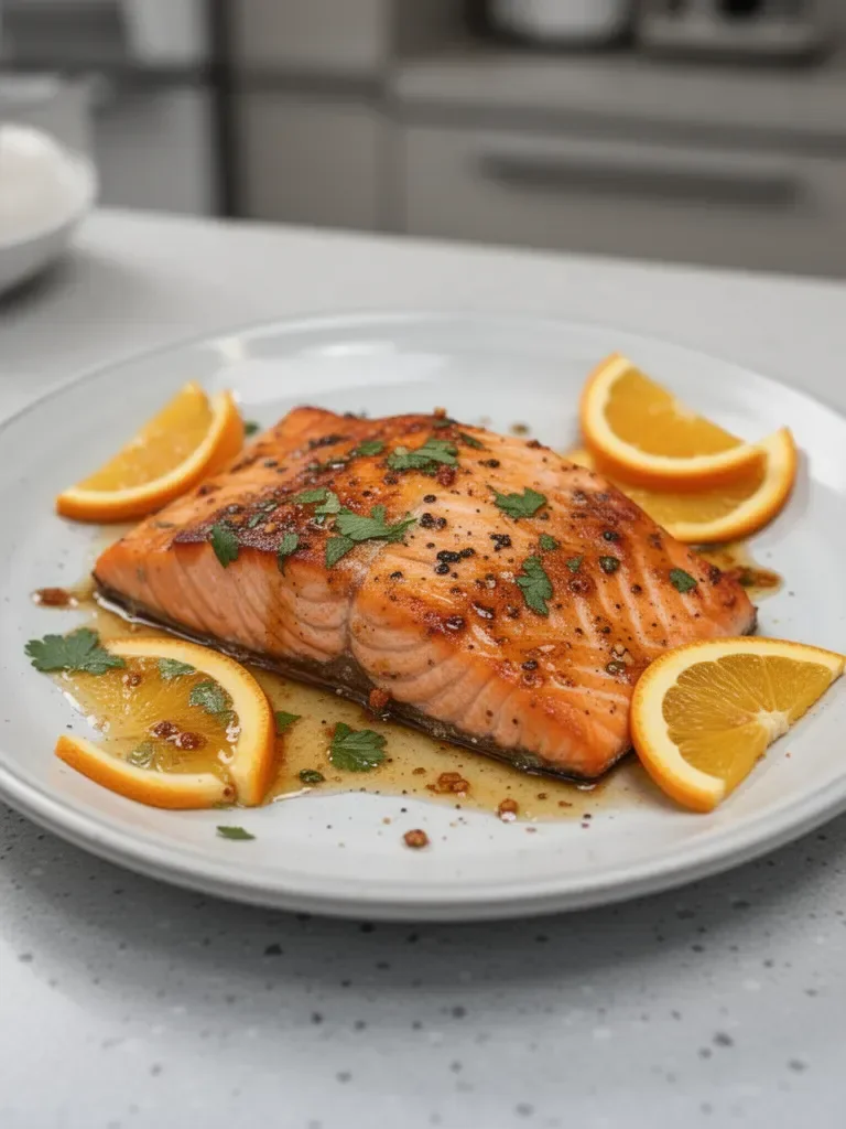 Salmón Glaseado de Naranja