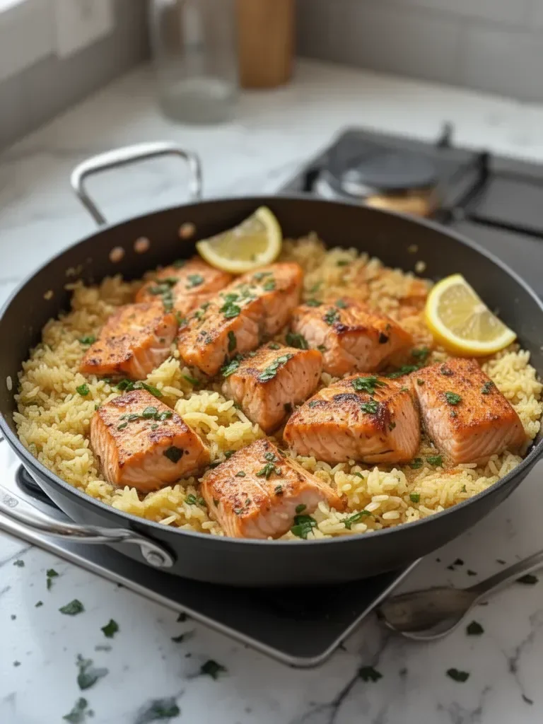Salmón y Arroz en Una Olla