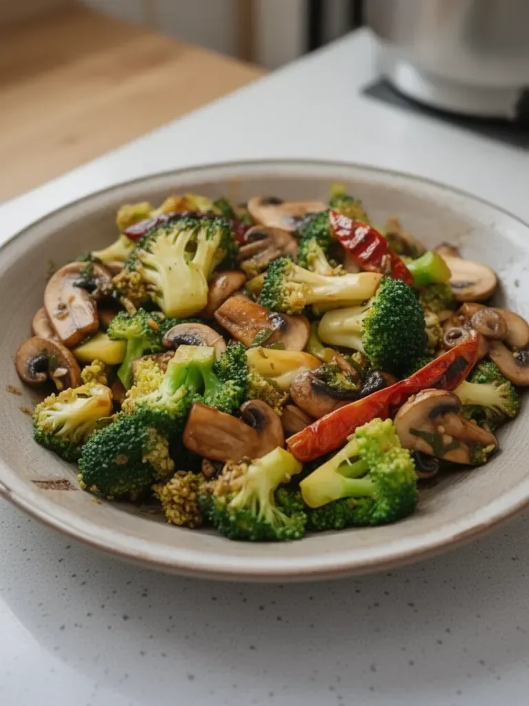 Salteado de Brócoli y Champiñones