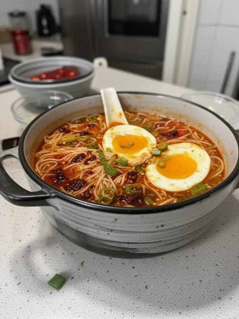Sopa de fideos picante con gochujang (10 minutos)