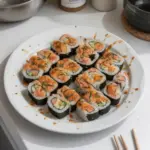 Plato de Sushi al Horno con ingredientes frescos y presentación atractiva