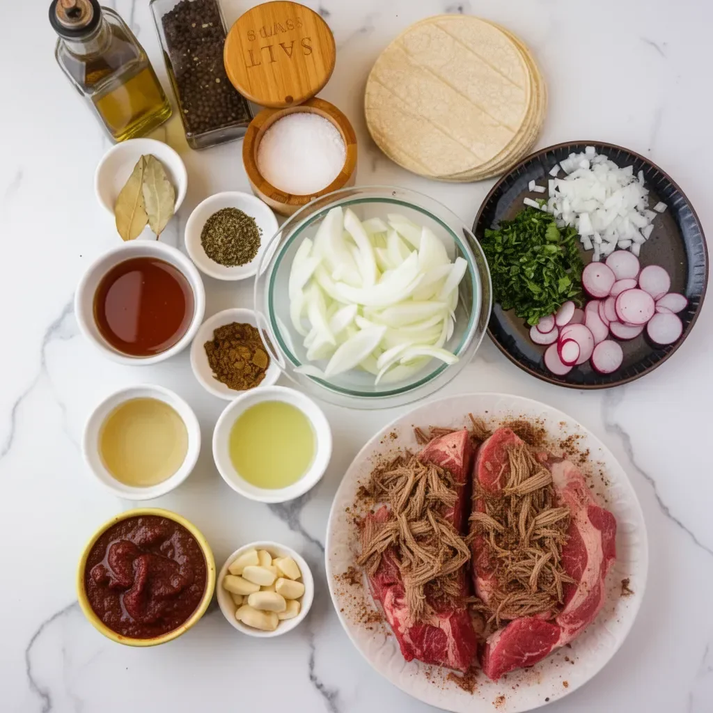 Deliciosos Tacos de Barbacoa servidos con salsa y cebolla.