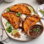 Deliciosos Tacos de Birria con salsa y cebolla fresca, listos para disfrutar.
