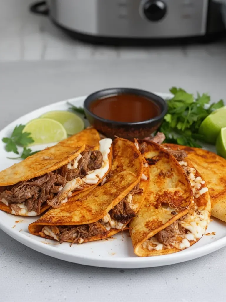 Tacos de Birria Fáciles con Consomé en la Olla de Cocción Lenta