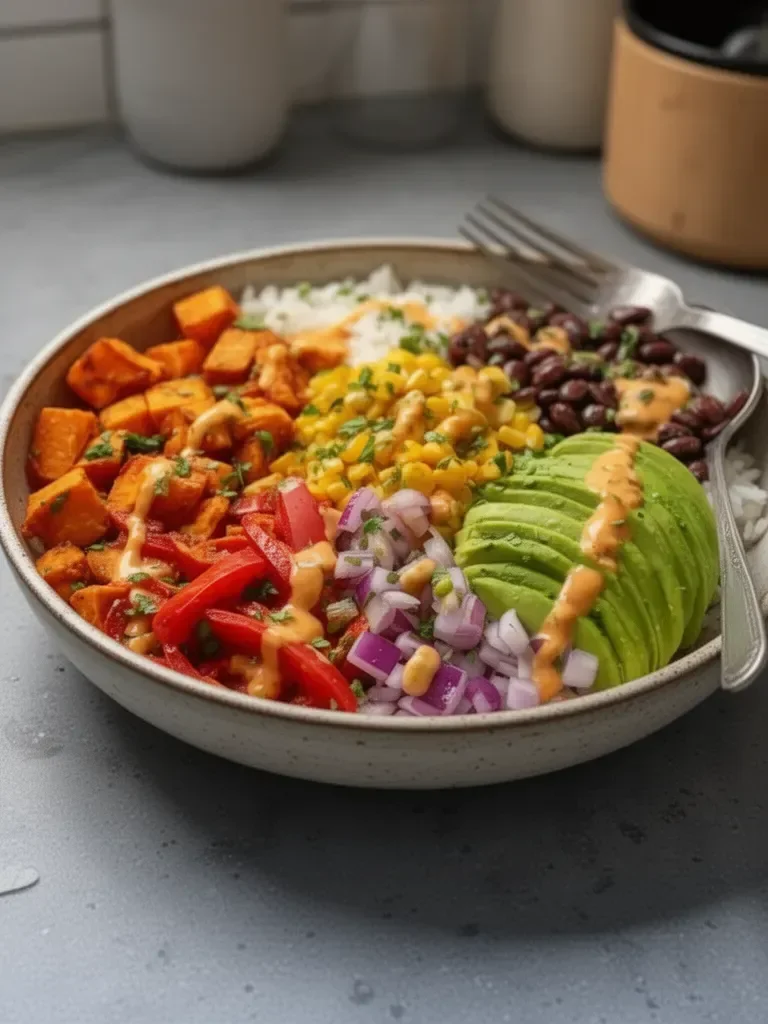 Tazón de Burrito de Batata Vegano
