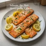 The title "Salmón Ajo Mantequilla Limón" is already in Spanish.