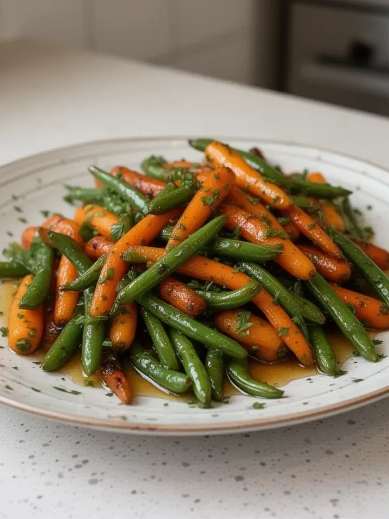 Zanahorias glaseadas con miel y ejotes