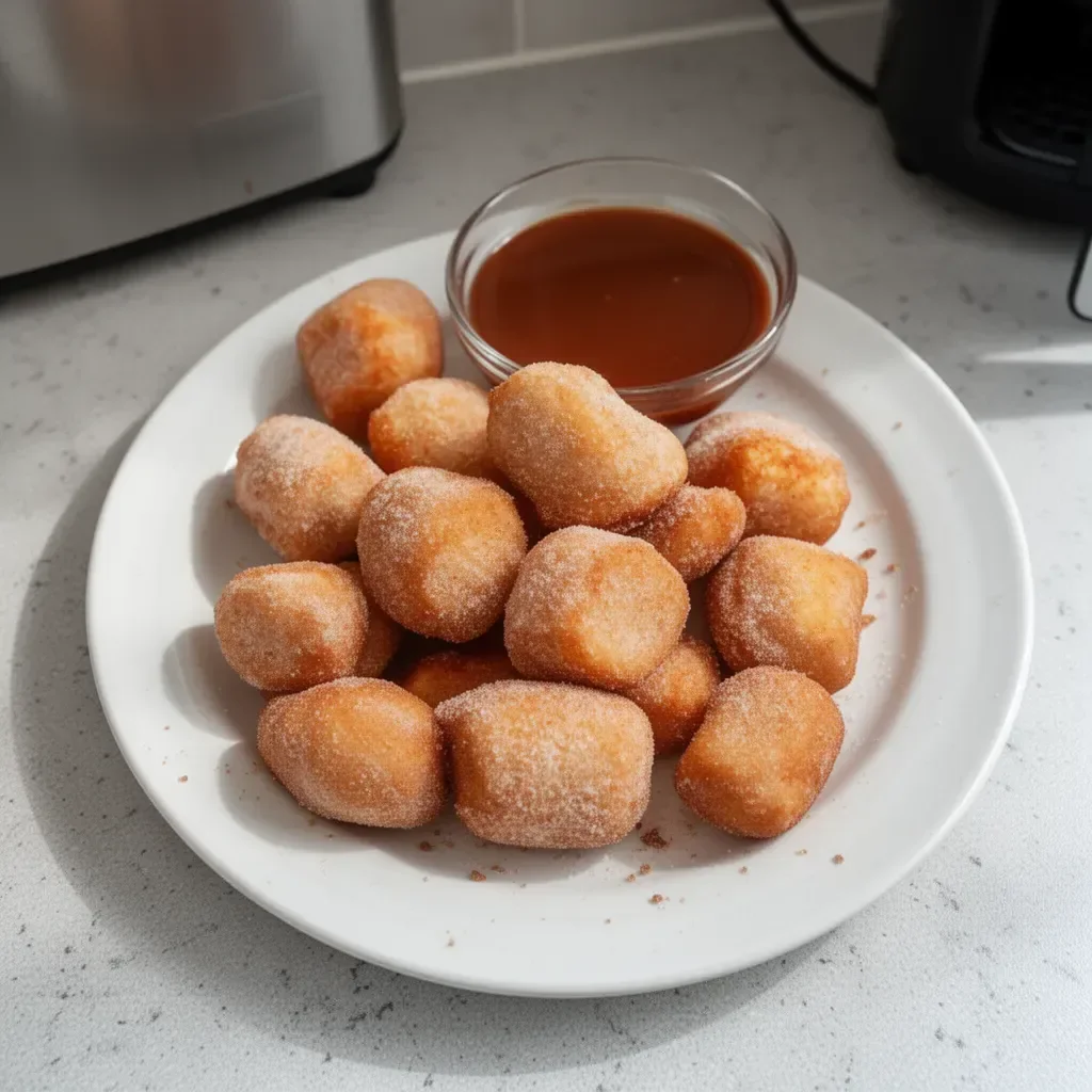 Bocaditos de churro saludables cocinados en freidora de aire