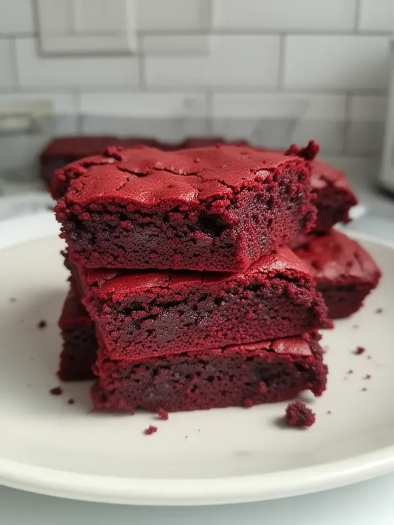 Brownies de terciopelo rojo fudgy