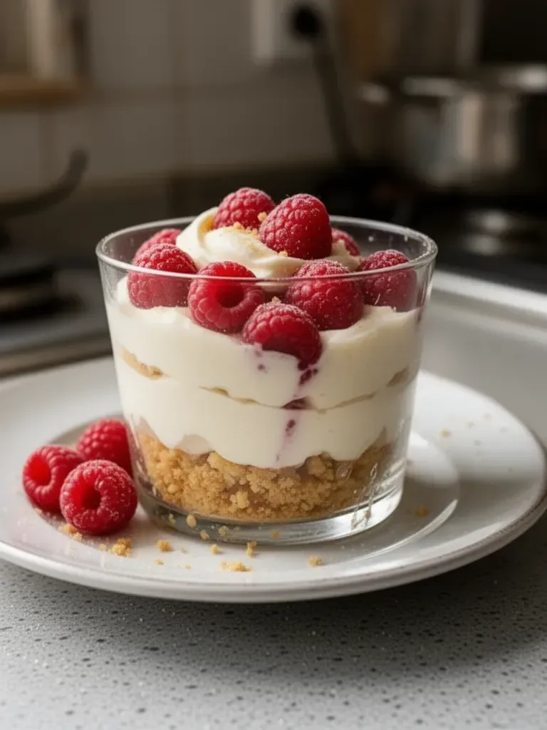 Deliciosas verrinas de frambuesas y crema de vainilla