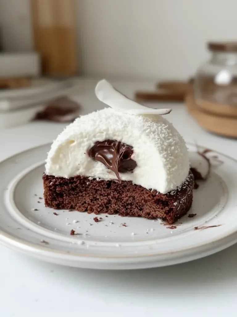 Domo de Coco con Crema de Chocolate
