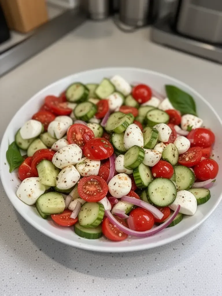 Ensalada Caprese de Pepino