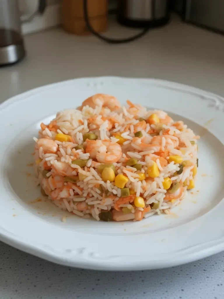 Ensalada de arroz con langostinos