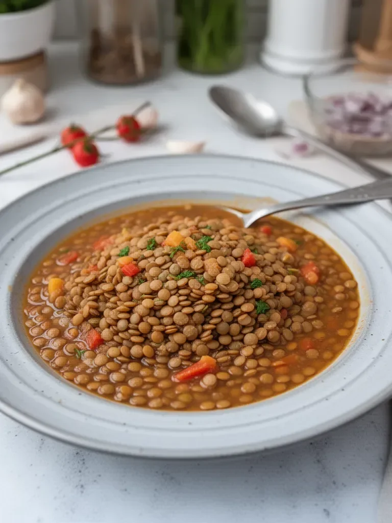 Ensalada de lentejas de bote