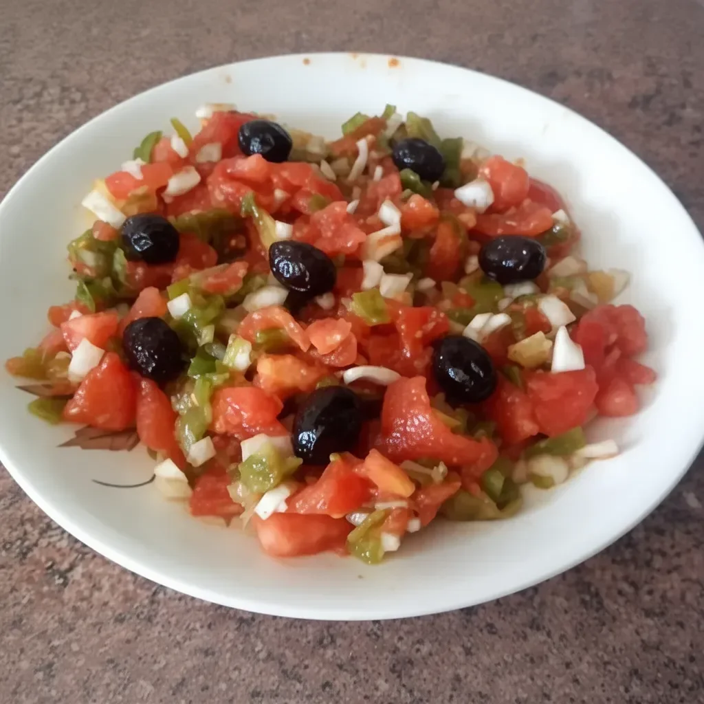 Ensalada marroquí con ingredientes frescos y especias tradicionales