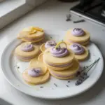 Galletas sándwich de limón y lavanda
