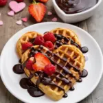 La Mejor Receta de Gofre con Forma de Corazón y Salsa de Chocolate