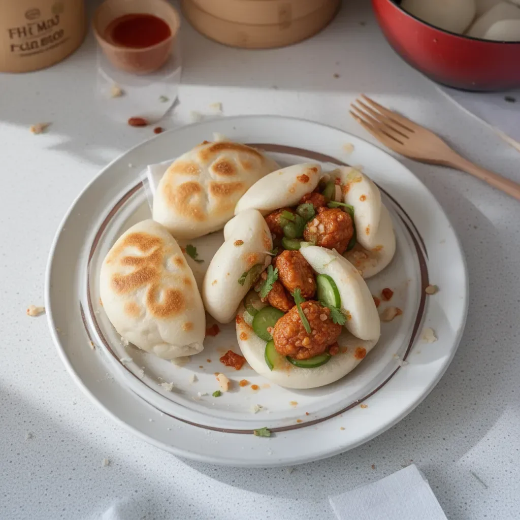 Receta de pan bao chino casero, suave y esponjoso, preparado en casa