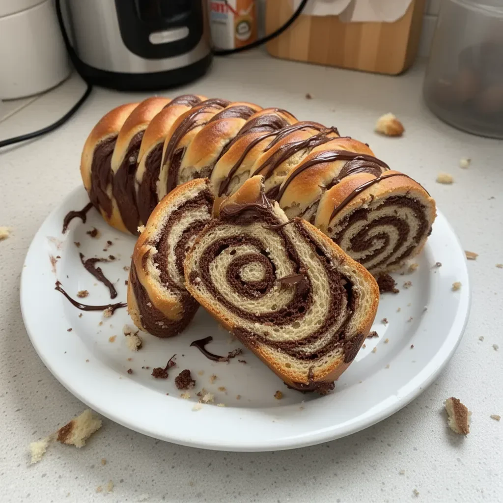 Pan de Pascua con remolino de Nutella, un postre navideño espectacular