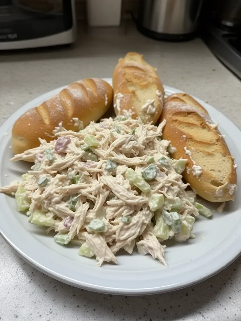 Panecillos con ensalada de pollo cremosa