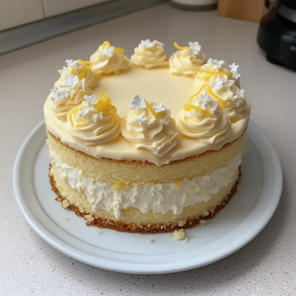 Delicioso Pastel de Limón con glaseado de limón fresco
