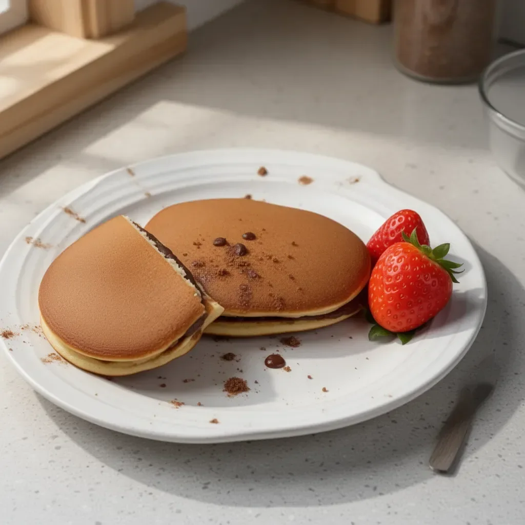Dorayaki relleno de anko, un dulce japonés tradicional.