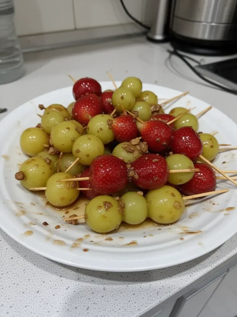 Receta de Tanghulu (Fruta endulzada china)