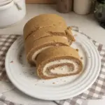 Roll de Café delicioso y aromático en un plato