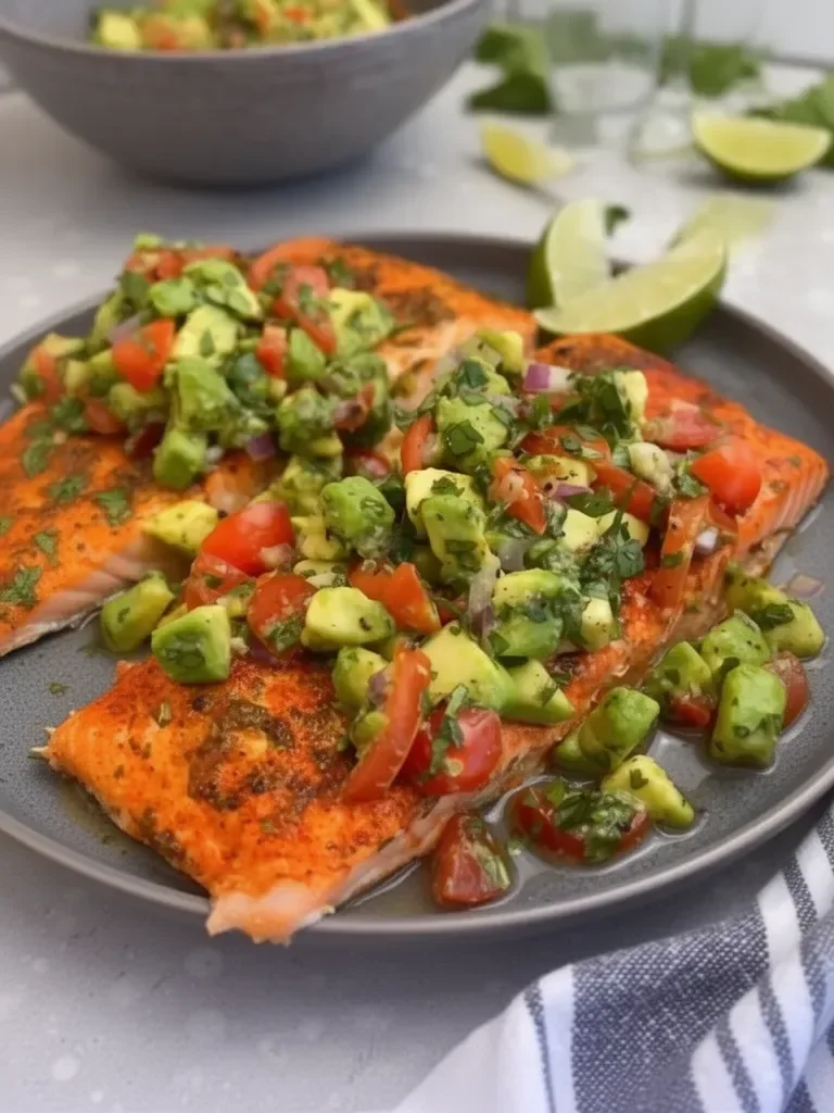 Salmón al horno con cilantro y lima