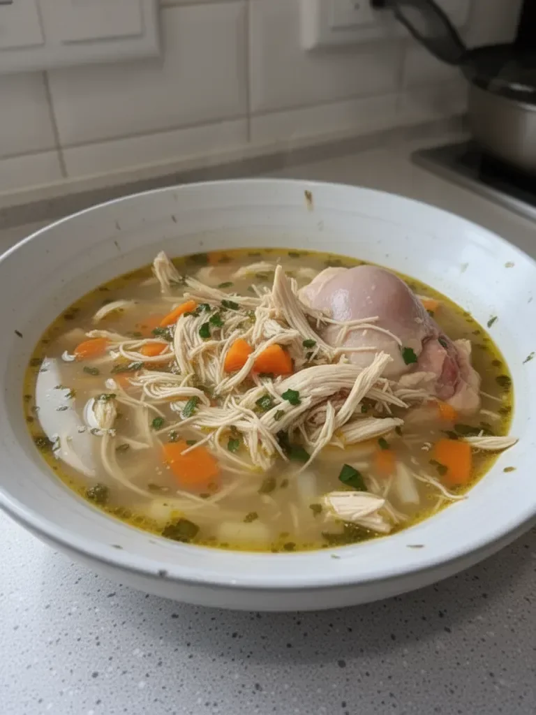 sopa de pollo con fideos