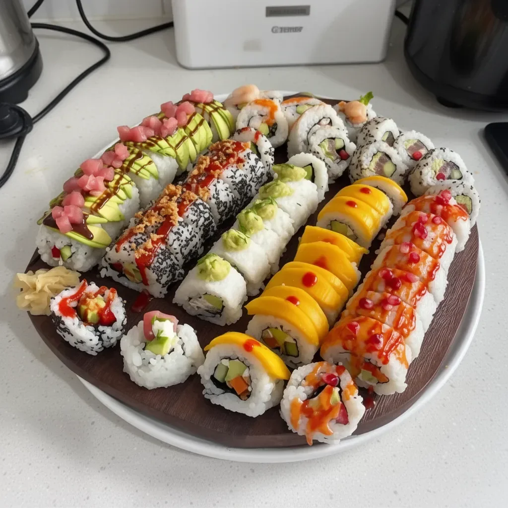 Sushi fácil de hacer en casa con ingredientes frescos y sabrosos.
