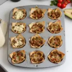 Tazas de tacos de wonton mini